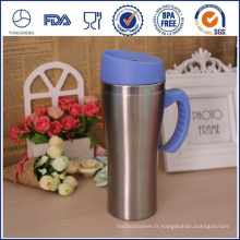 16 onces Double paroi BPA gratuit personnalisé isotherme inox Bureau Mug, Mug Auto avec poignée